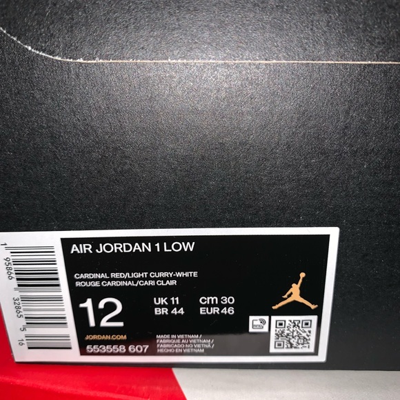 Jordan 1 Low “Cardinal Red” size 12 - Picture 6 of 7